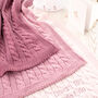 Luxury Baby Girl Cable Blanket, thumbnail 2 of 12