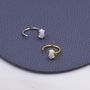 Sterling Silver Minimalist Opal Marquise Huggie Hoop Threader Earrings, thumbnail 1 of 11