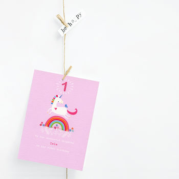 Unicorn First Birthday Card Or Pick Your Age, 8 of 8