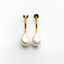Gold Plated Pearl Hoop Earrings, thumbnail 3 of 7