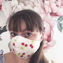 Cherry Print Silk Face Mask, thumbnail 3 of 5