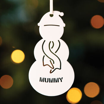 Personalised Snowman Christmas Tree Decoration, 3 of 5