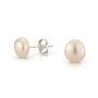 White Pearl Stud Earrings, thumbnail 1 of 2