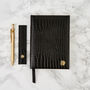 Leather Everyday Journal : Black Croc , Personalised, thumbnail 3 of 5