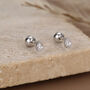 Sterling Silver Tiny Teardrop Cz 18 G Screw Back Earrings, thumbnail 1 of 12