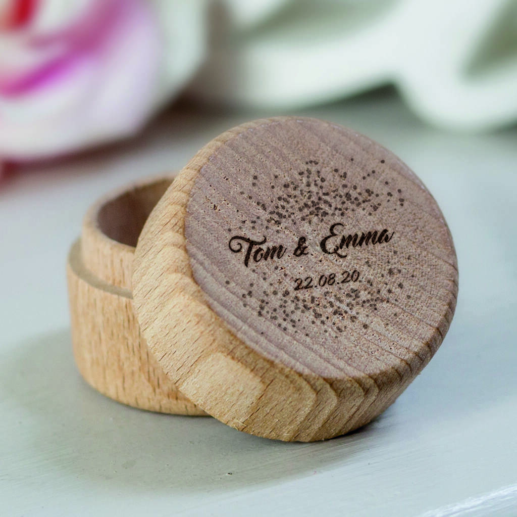 Personalised Names And Date Confetti Ring Box By Ellie Ellie