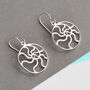 Sterling Silver Dangly Swirling Waves Earrings, thumbnail 2 of 3