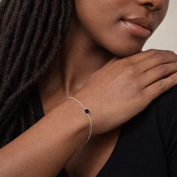 Personalised Sterling Silver January Birthstone Garnet Bracelet, 3 of 11