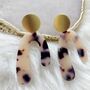 Abstract Leopard Print Statement Earrings, thumbnail 4 of 4