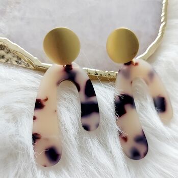 Abstract Leopard Print Statement Earrings, 4 of 4