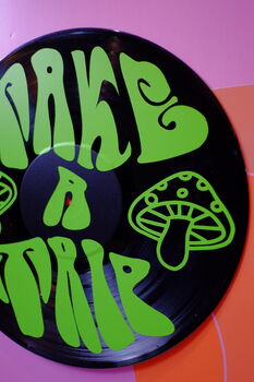 Take A Trip Upcycled 12' Lp Vinyl Record Decor, 8 of 8