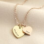 Personalised Solid Gold Double Heart Charm Necklace, thumbnail 8 of 11