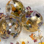 Set Of Three Pressed Flower And Gold Leaf Baubles, thumbnail 3 of 3