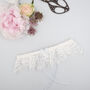 Eyelash Lace Wedding Garter With Delicate Satin Bow, thumbnail 1 of 12