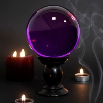 Mystical Purple Crystal Ball On Stand, 2 of 3