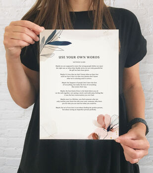 Handmade Personalised Use Your Own Poem Print, 5 of 5