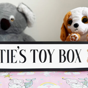 Personalised Acrylic Toy Box Name Sign For Kids, 4 of 7