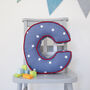 Handmade Letter Cushion In Navy Star, thumbnail 1 of 4