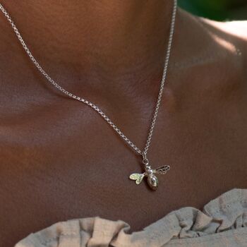 Bee Necklace, Sterling Silver Or Gold Plated, 3 of 12