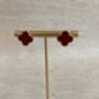 Red Clover Stud Earrings, thumbnail 2 of 4