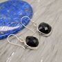 Black Square Onyx Sterling Silver Earrings, thumbnail 11 of 11