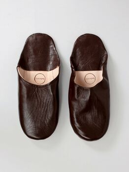 Men's Leather Babouche Slippers, 3 of 10