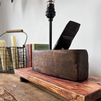 Upcycled Vintage Woodworking Plane Lamp, 3 of 7