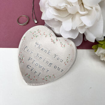 Heart Shaped Maid Of Honour Ceramic Ring Dish, 6 of 8