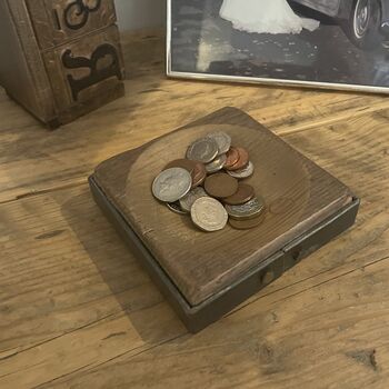 Handmade Reclaimed Wood Coin Tray Or Key Rest, 2 of 5