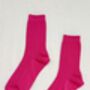 Fuchsia Pink Ribbed Socks, thumbnail 4 of 5