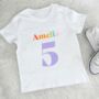 Personalised Rainbow Birthday T Shirt, thumbnail 1 of 2