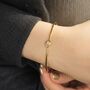 18ct Gold Plated White Topaz April Birthstone Bangle, thumbnail 3 of 5