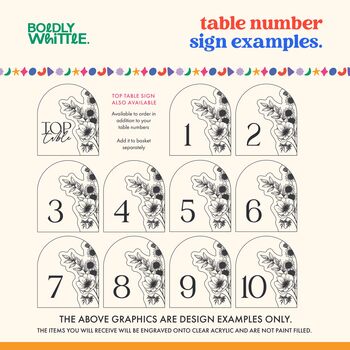 Floral Arch Wedding Table Number, 5 of 6