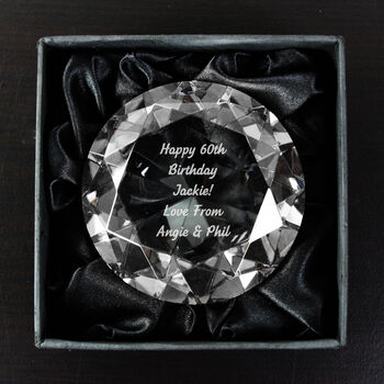 Engraved Diamond Crystal Paperweight, 7 of 7
