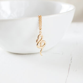 Gold Plated Snake Necklace, 2 of 10