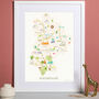 Map Of Bedfordshire Art Print, thumbnail 1 of 5