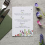 Wildflower Wedding Or Party Menu Cards, thumbnail 2 of 11