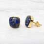 Sapphire September Birthstone Gold Plated Stud Earrings, thumbnail 1 of 4