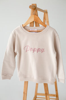 Child's Personalised Embroidered Italic Name Sweatshirt Jumper, 5 of 11