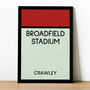 Broadfield Stadium Monopoly Crawley Football Print, thumbnail 1 of 2