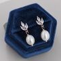 Marquise Cz Trio With Dangling Baroque Pearl Earrings, thumbnail 1 of 12