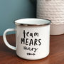 Family Personalised Enamel Mug Set, Team Surname Design, thumbnail 7 of 8