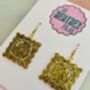 Ravioli Pasta Glitter Earrings / Gift For Foodie / Italian Inspired Jewellery / Fun Accessories, thumbnail 3 of 5