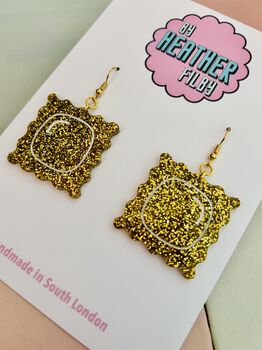 Ravioli Pasta Glitter Earrings / Gift For Foodie / Italian Inspired Jewellery / Fun Accessories, 3 of 5