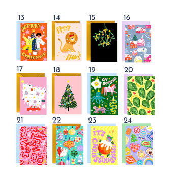 Pack Of 24 Christmas Cards Gold Foiled, 3 of 9