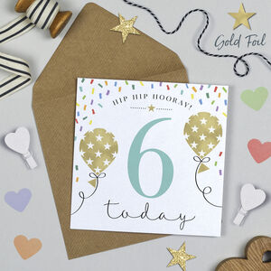 Balloon Brights 6th Birthday Card By Michelle Fiedler Design