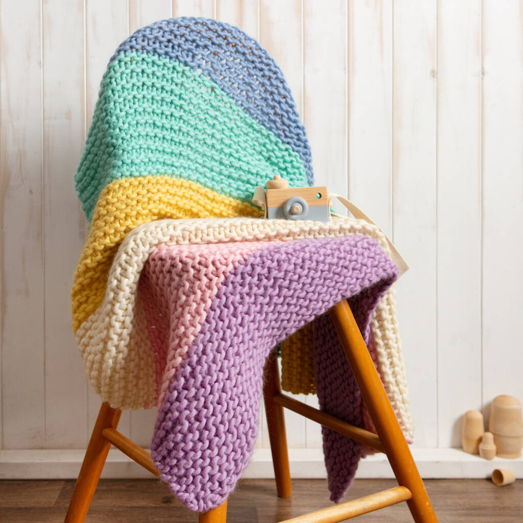 Pastel Dreams Blanket Knitting Kit, 1 of 6