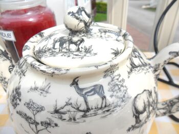 Six Cup Teapot In Black Safari Design, 3 of 9