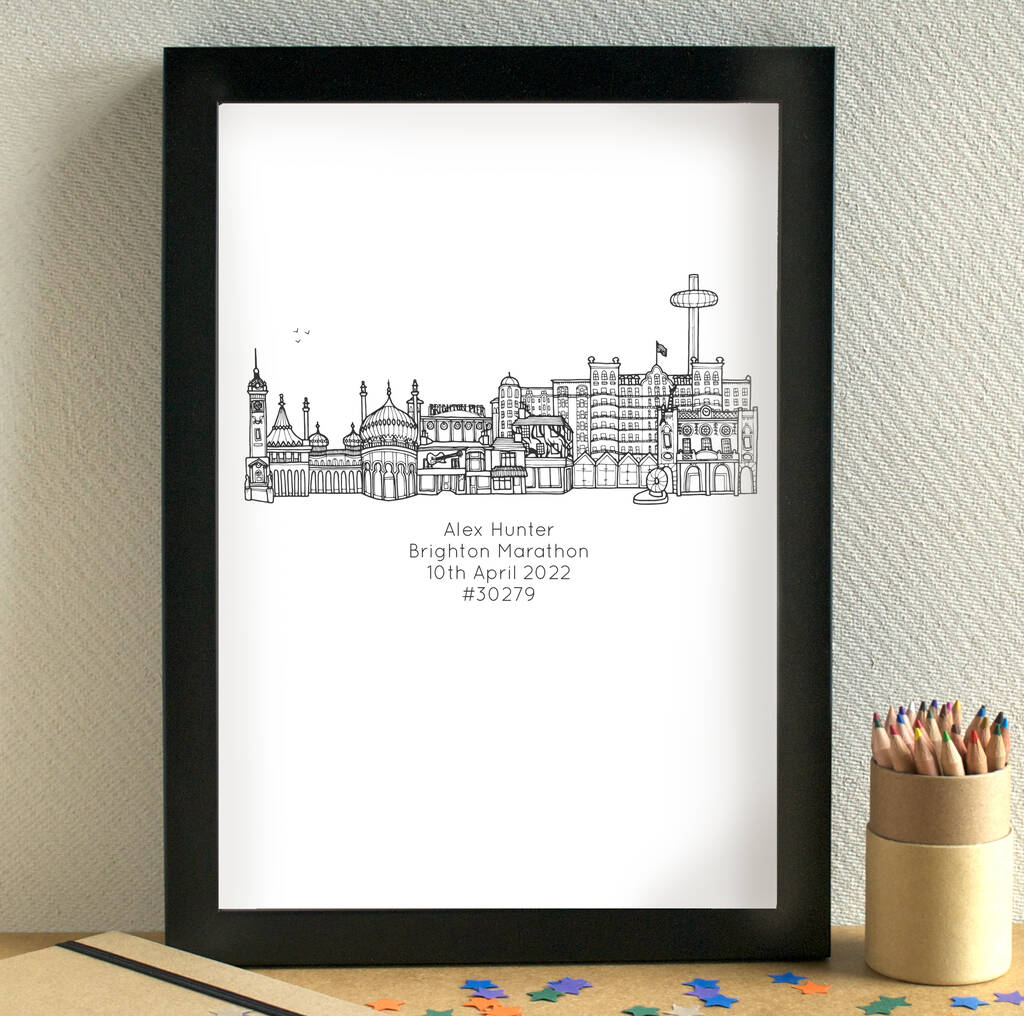 Personalised Marathon Skyline Print Unframed By Becka Griffin ...