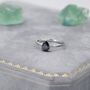 Sterling Silver One Carat Mystic Black Cz Pear Cut Ring, thumbnail 3 of 11